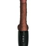 Коричневый хай-тек вибратор с функцией толкания 6.5 Thrusting Cock With Balls