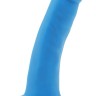 Голубой гладкий фаллоимитатор на присоске Happy Dicks Dong 6 inch - 15,2 см.