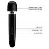 Черный мощный жезловый вибратор с изогнутой ручкой Charming Massager - 24 см.