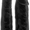 Чёрный анально-вагинальный фаллоимитатор Realistic Double Cock 9 Inch - 23 см.