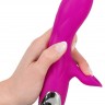 Лиловый вибратор-кролик Super Soft Silicone Sucking Vibrator - 20 см.
