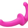 Розовый безремневой страпон Silicone Strapless Strapon