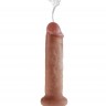 Кофейный фаллоимитатор с имитацией семяизвержения 7" Squirting Cock - 21,6 см.