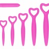Набор розовых вагинальных расширителей с вибропулей Silicone Vaginal Dilator Set