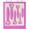 Набор розовых вагинальных расширителей с вибропулей Silicone Vaginal Dilator Set