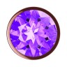 Пробка цвета розового золота с фиолетовым кристаллом Diamond Amethyst Shine L - 8,3 см.