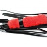 Плеть из лака с красным мехом BDSM Light - 43 см.