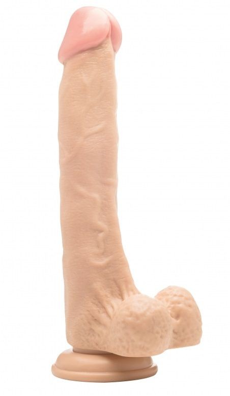 Телесный фаллоимитатор Realistic Cock 10" With Scrotum - 27 см.