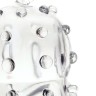 Прозрачная рельефная насадка на пенис - 15,3 см.