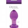 Фиолетовая стеклянная анальная пробка Crystal Medium - 7,6 см.