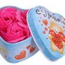 Розовые мыльные розы в шкатулке-сердце "С любовью" - 3 шт.