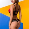 Соблазнительный комплект Coline с вставками из сеточки и ошейником