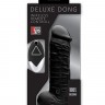 Чёрный реалистик на присоске и с пультом ДУ PURRFECT SILICONE DELUXE REMOTE VIBE 7IN - 18 см.