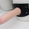 Черный узкий пояс на бедро с телесной насадкой