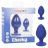 Набор из двух синих анальных пробок Cheeky
