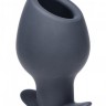 Большая черная анальная пробка Ass Goblet Silicone Hollow Anal Plug Large - 11,18 см.
