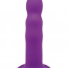 Фиолетовый фаллоимитатор-реалистик PREMIUM RIBBED DILDO - 18 см.