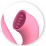 Розовый вибратор с клиторальным стимулятором и нагревом HEATING SNAIL TRAIL - 24 см.