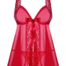 Кружевная коротенькая сорочка Rougebelle с открытым животиком