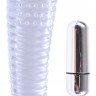 Прозрачная вибронасадка Textured Sleeve and Bullet - 14 см.