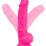 Розовый реалистичный фаллоимитатор на присоске NEO 7.5INCH DUAL DENSITY COCK W. BALLS - 19 см.