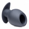 Малая черная анальная пробка Ass Goblet Silicone Hollow Anal Plug Small - 9,53 см.