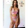 Эротический комплект с наклейкой на лицо Bra Set With Garters & Dazzling Sticker