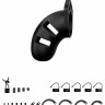 Черный мужской пояс верности Silicone Cock Cage Model 20 Chastity 3.5"