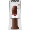 Фаллоимитатор-гигант коричневого цвета на присоске 11" Cock - 28 см.