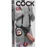 Страпон-система с телесной насадкой 11" Two Cocks One Hole Hollow Strap-On Suspender System - 30,5 см.