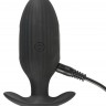 Черная анальная втулка с вибрацией и электростимуляцией Vibrating E-Stim Butt Plug - 9,2 см.