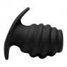 Большая черная анальная пробка Hive Ass Tunnel Silicone Ribbed Hollow Anal Plug Large - 9,65 см.