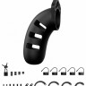 Черный мужской пояс верности Silicone Cock Cage Model 06 Chastity 5.5"