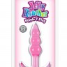 Розовая анальная пробка Jelly Rancher T-Plug Ripple - 10,9 см.
