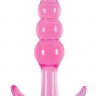 Розовая анальная пробка Jelly Rancher T-Plug Ripple - 10,9 см.
