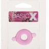 Розовое эрекционное кольцо с ушками для удобства надевания BASICX TPR COCKRING PINK