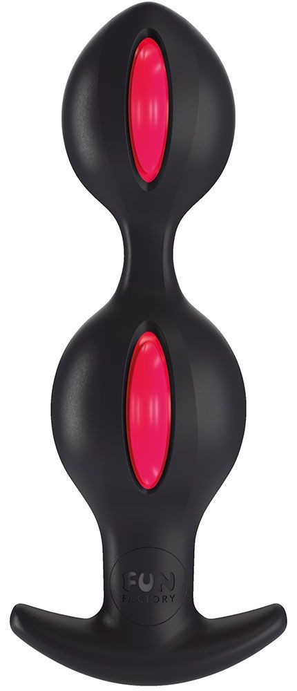 Чёрно-малиновые анальные шарики B Balls Duo - 12,5 см.