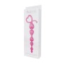 Розовая анальная цепочка с звеньями-сердечками HEARTY ANAL WAND SILICONE - 18 см.