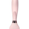Нежно-розовый вибратор с клиторальным стимулятором Sinjoys CAT Vivi - 21,7 см.