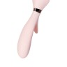 Нежно-розовый вибратор с клиторальным стимулятором Sinjoys CAT Vivi - 21,7 см.