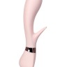 Нежно-розовый вибратор с клиторальным стимулятором Sinjoys CAT Vivi - 21,7 см.
