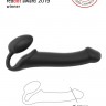 Черный безремневой страпон Silicone Bendable Strap-On L