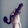 Черный безремневой страпон Silicone Bendable Strap-On L