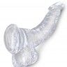Прозрачный фаллоимитатор 7.5" Cock with Balls - 21,6 см.
