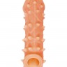 Телесная закрытая насадка с пупырышками Cock Sleeve Size S - 13,8 см.
