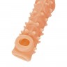 Телесная закрытая насадка с пупырышками Cock Sleeve Size S - 13,8 см.