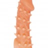 Телесная закрытая насадка с пупырышками Cock Sleeve Size S - 13,8 см.