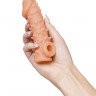 Телесная закрытая насадка с пупырышками Cock Sleeve Size S - 13,8 см.