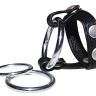 Подхват для мошонки с 3 съемными эрекционными кольцами Leder-Riemen