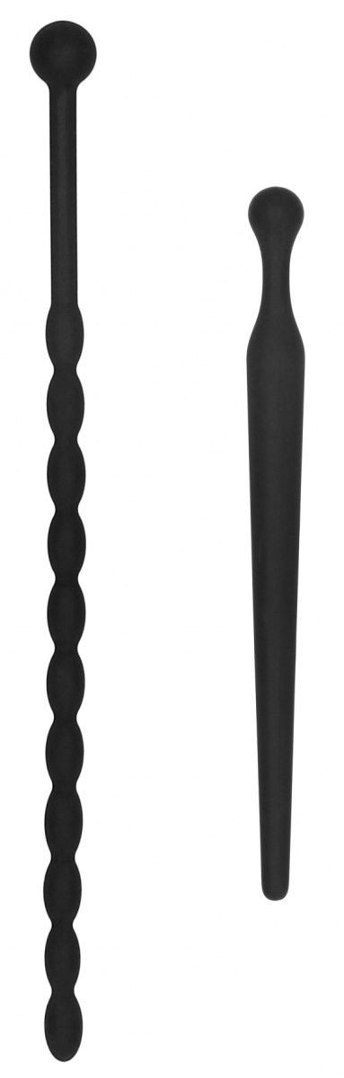 Набор из двух черных уретральных стимуляторов Beginners Silicone Plug Set